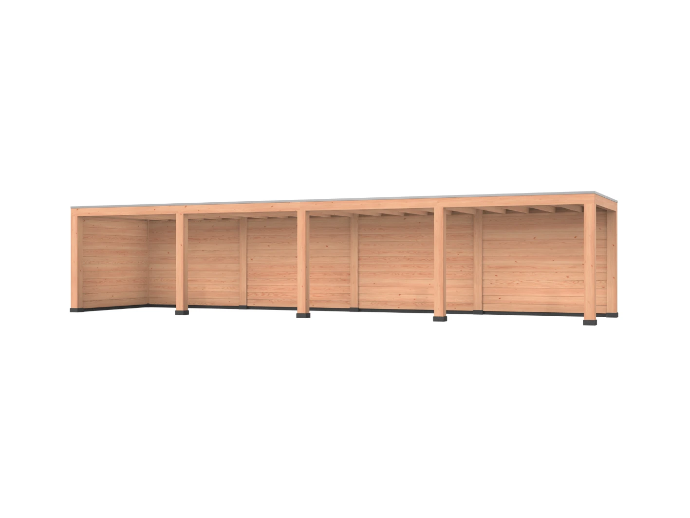 Douglas overkapping, 1200 x 300, met achterwand en zijwand, Westwood Modern - Afbeelding 1